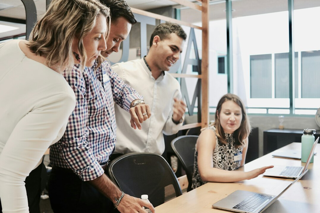 woman leading meeting