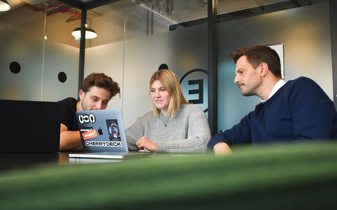 team discussion in office
